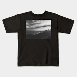 Rio de Janeiro's Copacabana Beach With Dramatic Sky in Black and White Kids T-Shirt